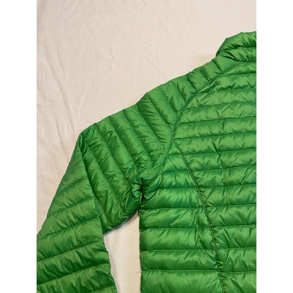 L L Bean Goose Down Puffer Jacket Kids Large 14-16 Green Full Zip Pockets - Picture 12 of 16
